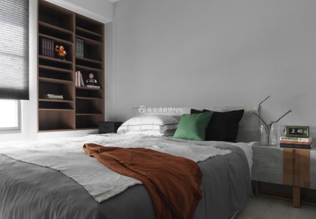 黑白北欧风格78.3平米两居室卧室墙面设计图片
