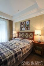 三居120平簡約美式風(fēng)格實(shí)木床頭設(shè)計(jì)圖片