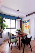 90平米二居室混搭风格餐厅桌子椅子装修图片