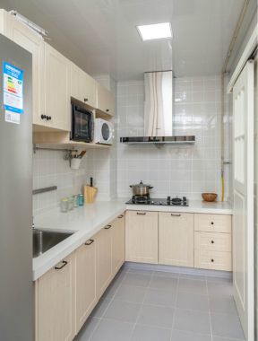 北欧风格90平米二居室厨房橱柜装修效果图