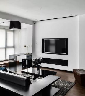 138平米三居室现代电视墙装修设计效果图