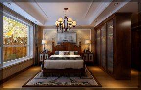 美式风格120平三居室卧室装修效果图