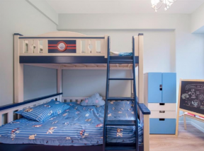 120平北欧风格儿童房上下床装修设计效果图