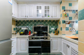 100平米两室两厅美式风格厨房橱柜装修设计图