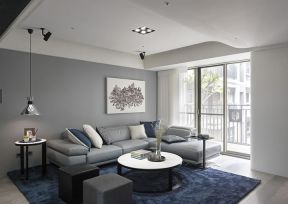 130平米三居室极简风格沙发背景墙装修设计效果图