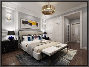 北欧风格140平三居室客厅卧室装修效果图