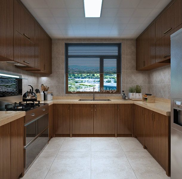 新中式风格复式166平厨房装修效果图
