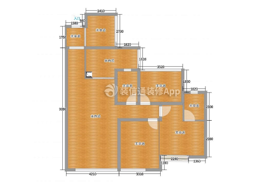 110平米三居室欧式风格家装户型图