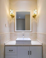 130平米美式风格卫生间洗手池设计图片