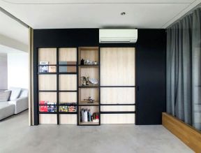 90平米三居室现代简约风格书柜装修设计效果图案例