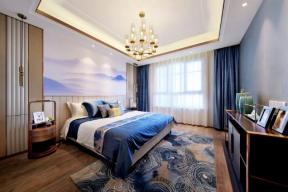 180平米平層新中式風(fēng)格臥室樣板間裝修圖片