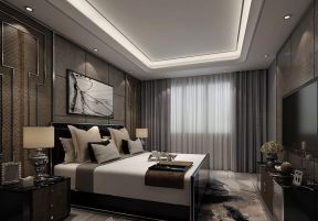 兩居120平現(xiàn)代風(fēng)格臥室電視柜裝修效果圖片