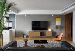 现代简约风格112平三居室客厅电视墙装修效果图
