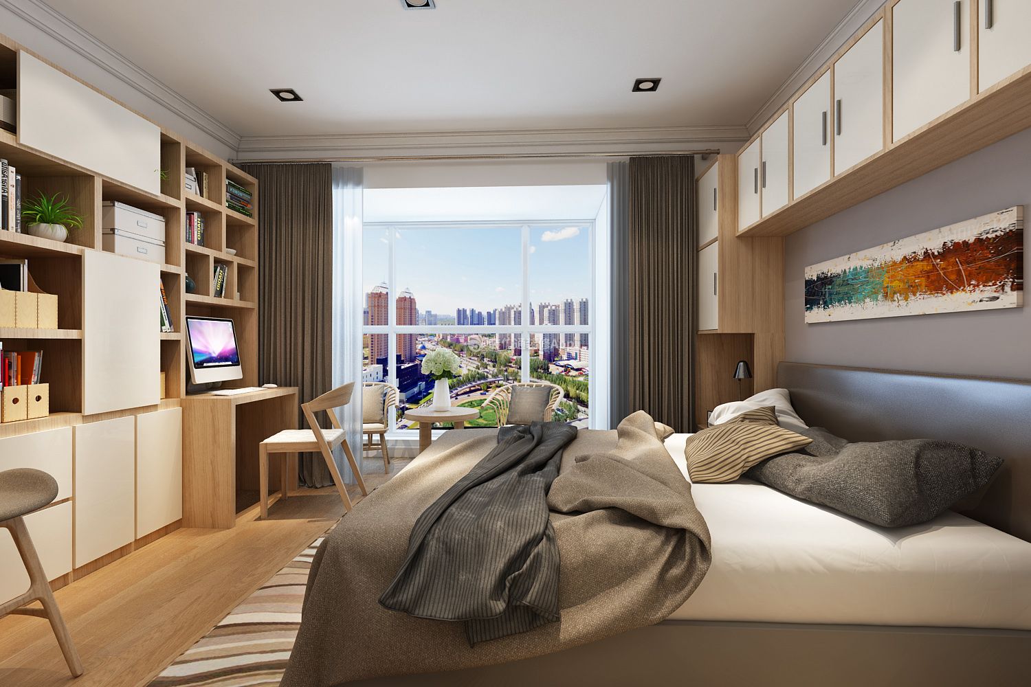 30平米小户型公寓现代风格卧室装修设计效果图