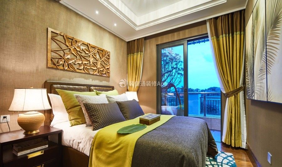 200平四室两厅东南亚风风格卧室家装装修设计效果图