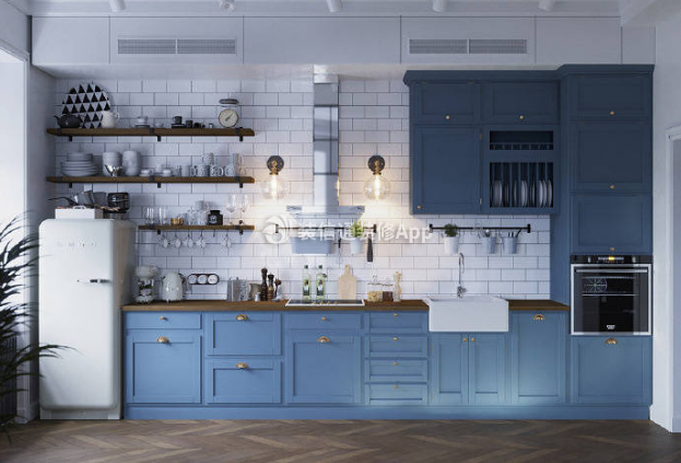75平米小户型北欧风格厨房整体橱柜装修图片