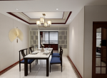 中式风格120平米三居室餐厅装修设计效果图