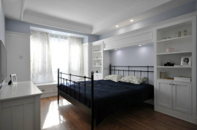 112平米现代美式风格卧室铁床效果图欣赏
