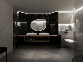 110平三居新中式风格卫生间洗手台家装图片