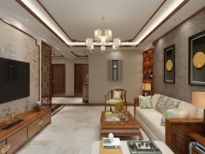260平米中式复式别墅客厅装修设计效果图