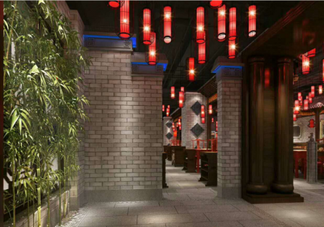 300平米中式风格餐厅装修效果图