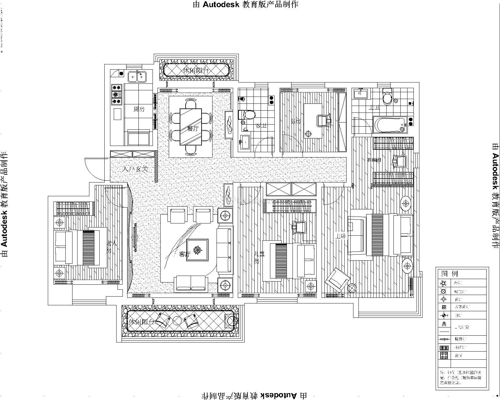 現(xiàn)代風(fēng)格150平米三居室戶型圖裝修效果圖