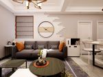 90平米现代风格二居室沙发背景墙装修设计效果图大全
