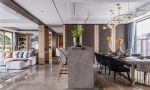 新中式风格210平四居客餐厅吧台隔断设计图片