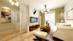 100平现代风格三居室客厅窗帘装修效果图