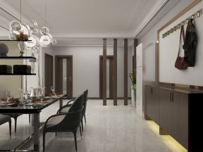 110平米三居室现代简约餐厅装修设计效果图欣赏