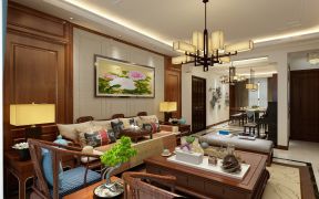 中式风格160平米四居室客厅沙发装修效果图