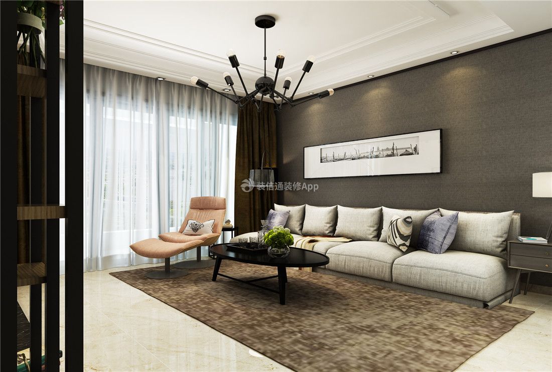 四居150平现代风格客厅沙发装修效果图