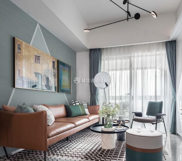 115平米现代风格三居室沙发背景墙装修设计效果图