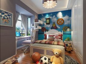 欧式风格142平米三居室儿童房背景墙装修效果图
