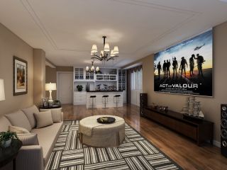 228平米现代风格别墅客厅电视柜装修效果图
