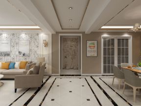 97平米二居室现代简约风格吊顶装修设计效果图