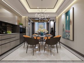 166平米四居室新中式风格餐厅装修设计效果图欣赏