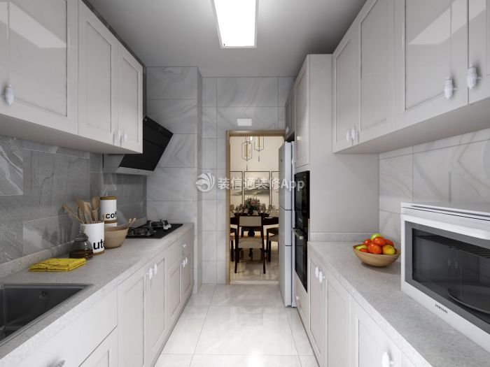 85平米新中式风格二居室厨房装修设计效果图欣赏