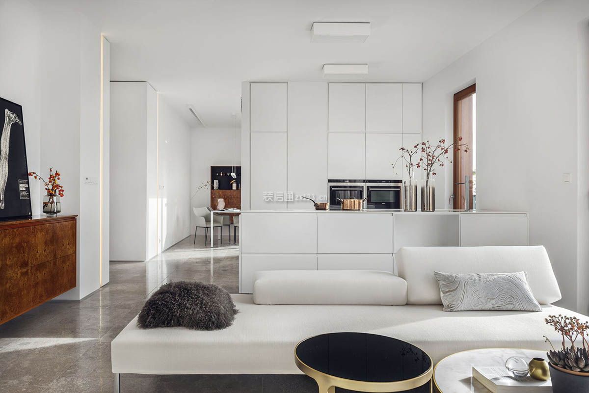 98平米二居室白色极简风格装修设计效果图欣赏