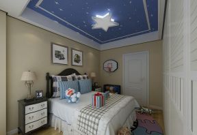 美式风格300平别墅卧室儿童房吸顶灯装修图片