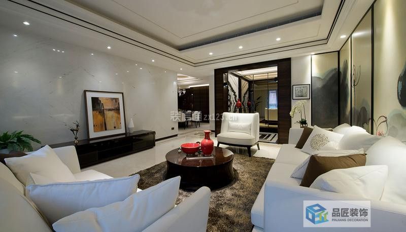 中式客厅沙发背影墙装修效果图 中式客厅沙发效果图欣赏 