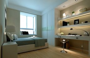 现代风格130平米三居室卧室书桌设计效果图