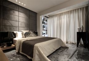 现代风格154平米三居室卧室窗帘装修效果图