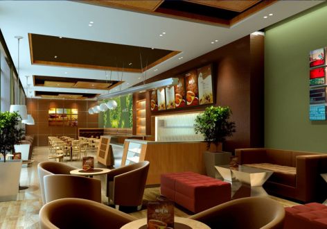 300平米欧式风格咖啡厅装修效果图