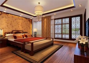 别墅154平中式风格卧室装修效果图