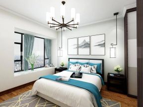 三居100平新中式风格卧室装修效果图