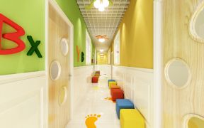 1000平米现代风格幼儿园教室门口装修效果图