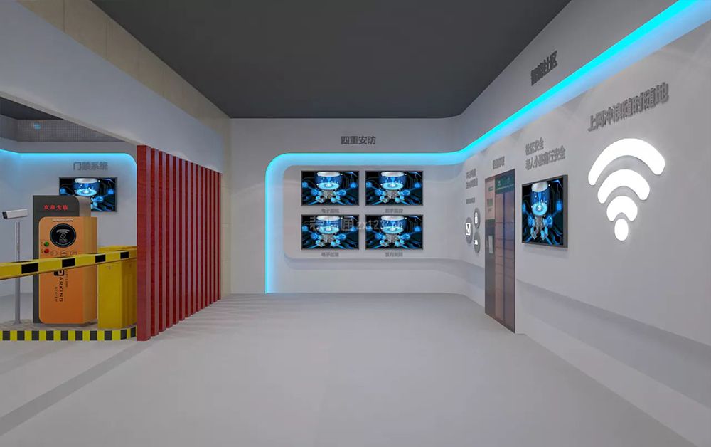 旺焱智能科技现代风格200平展厅装修效果图