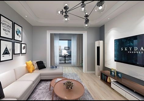 116平米三居室现代简约风格装修设计效果图