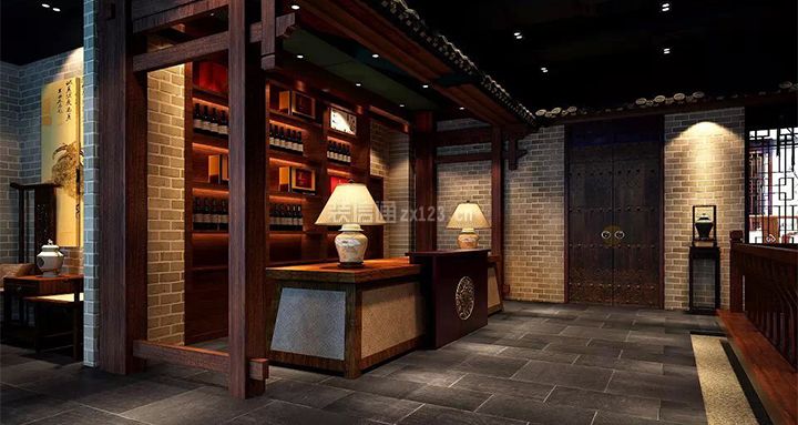 东方白古风中餐厅中式风格580平装修效果图